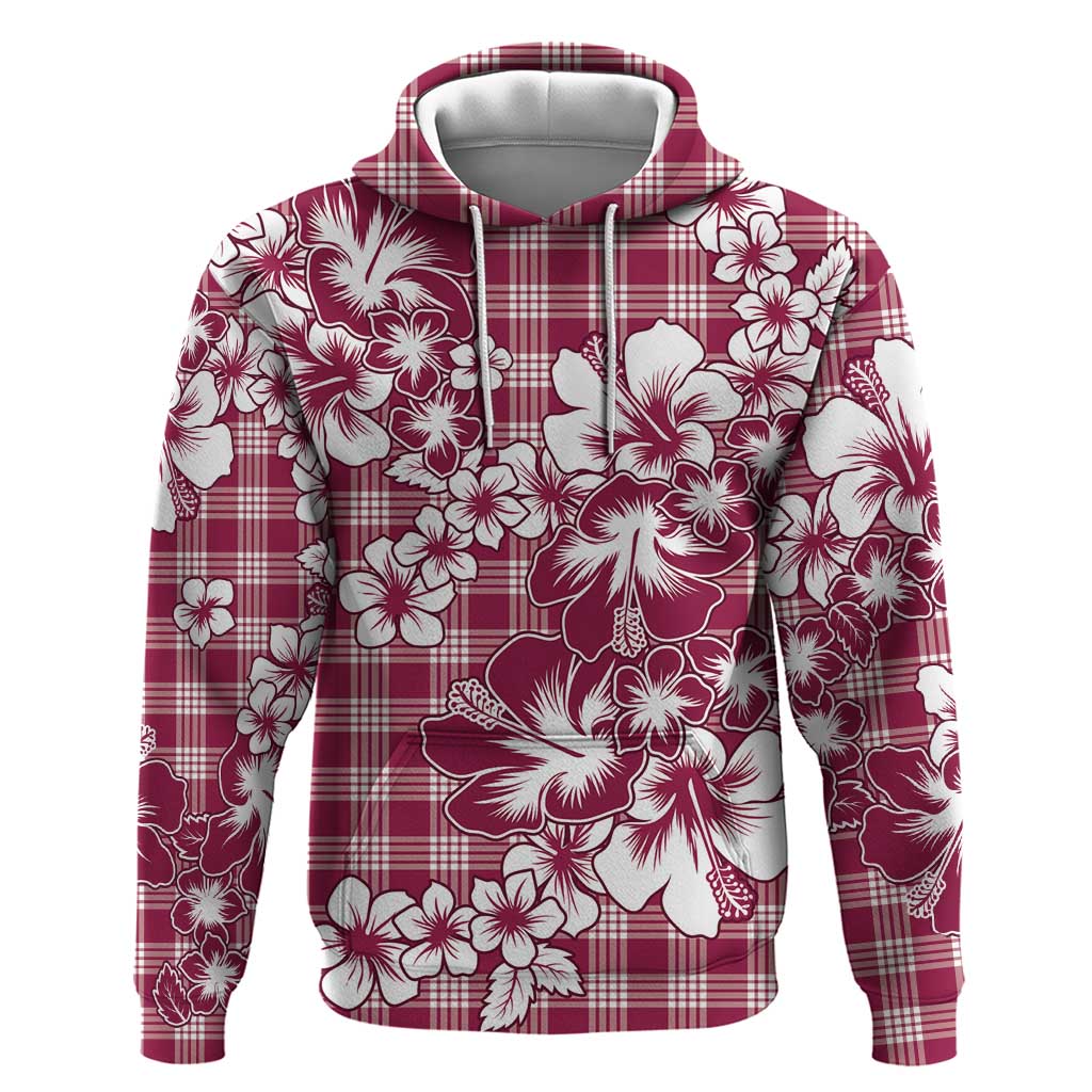 Hibiscus Pakala Royal Magenta Zip Hoodie Tropical Floral Stylized - Polynesian Pride