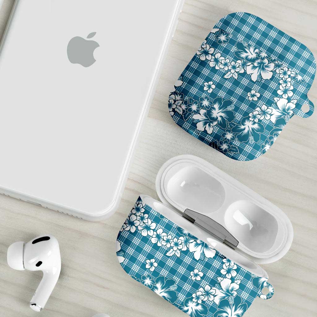 Hibiscus Pakala Ocean Depths Blue AirPods Case Tropical Floral Stylized - Polynesian Pride