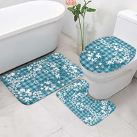 Hibiscus Pakala Ocean Depths Blue Bathroom Set Tropical Floral Stylized - Polynesian Pride