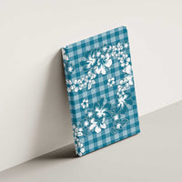 Hibiscus Pakala Ocean Depths Blue Canvas Wall Art Tropical Floral Stylized - Polynesian Pride