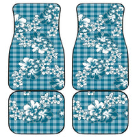 Hibiscus Pakala Ocean Depths Blue Car Mats Tropical Floral Stylized - Polynesian Pride