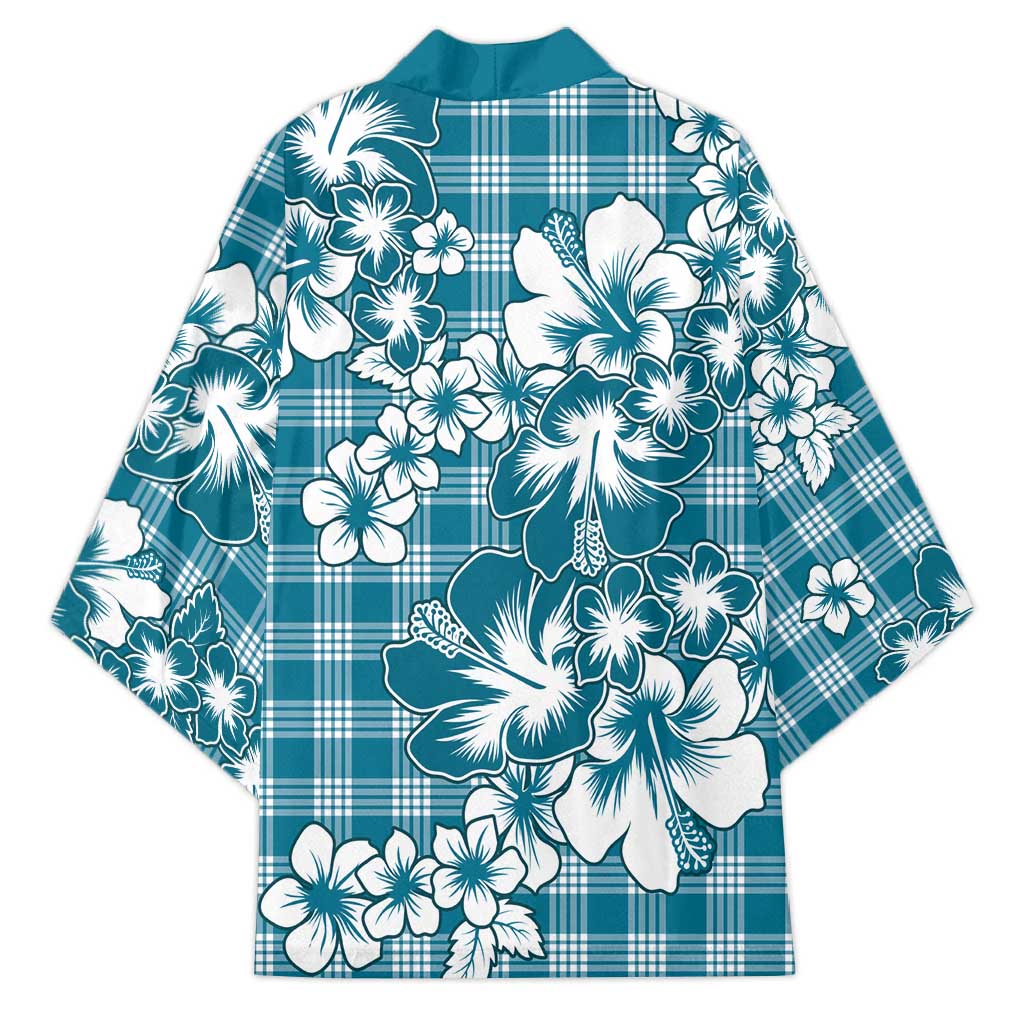 Hibiscus Pakala Ocean Depths Blue Kimono Tropical Floral Stylized - Polynesian Pride