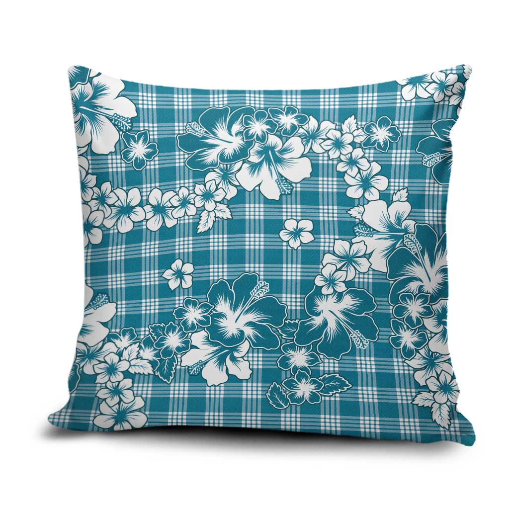 Hibiscus Pakala Ocean Depths Blue Pillow Cover Tropical Floral Stylized - Polynesian Pride