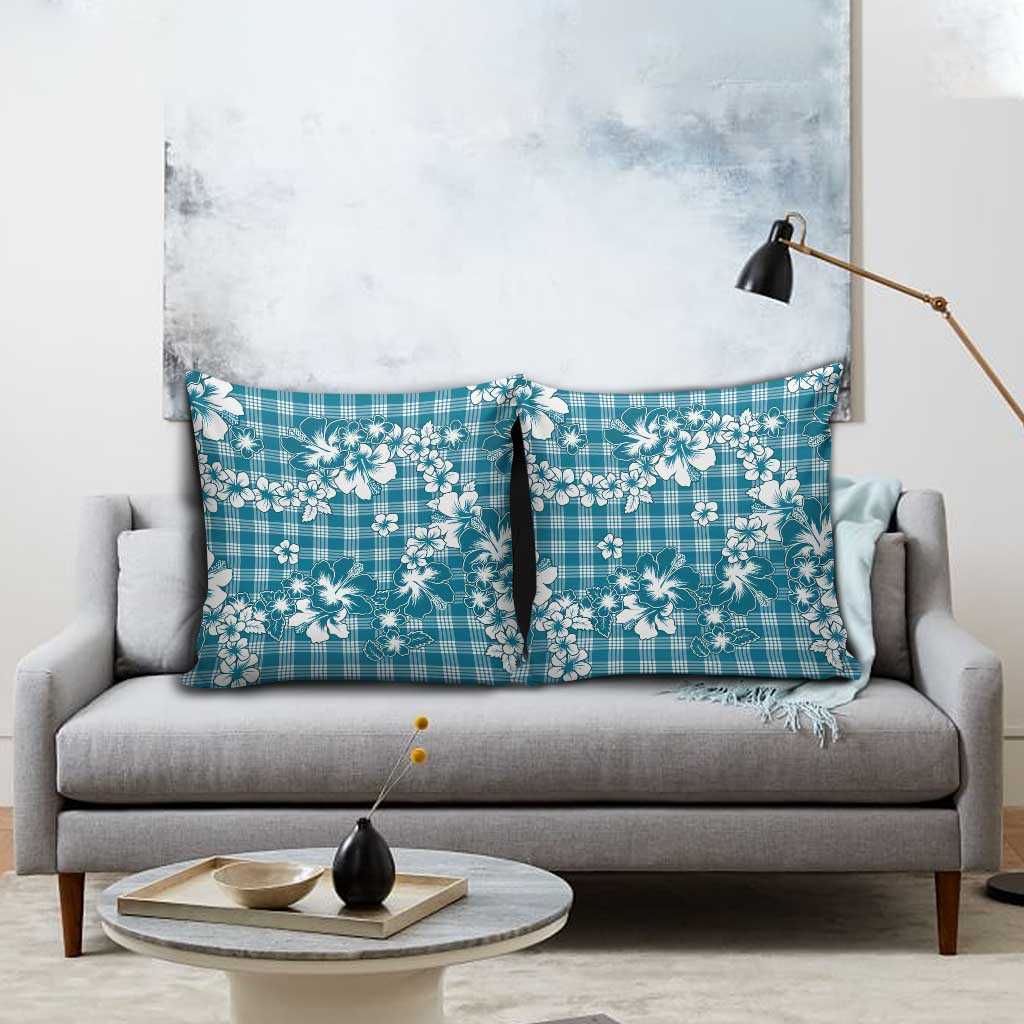 Hibiscus Pakala Ocean Depths Blue Pillow Cover Tropical Floral Stylized - Polynesian Pride