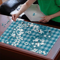 Hibiscus Pakala Ocean Depths Blue Puzzle Tropical Floral Stylized - Polynesian Pride