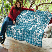 Hibiscus Pakala Ocean Depths Blue Quilt Tropical Floral Stylized - Polynesian Pride