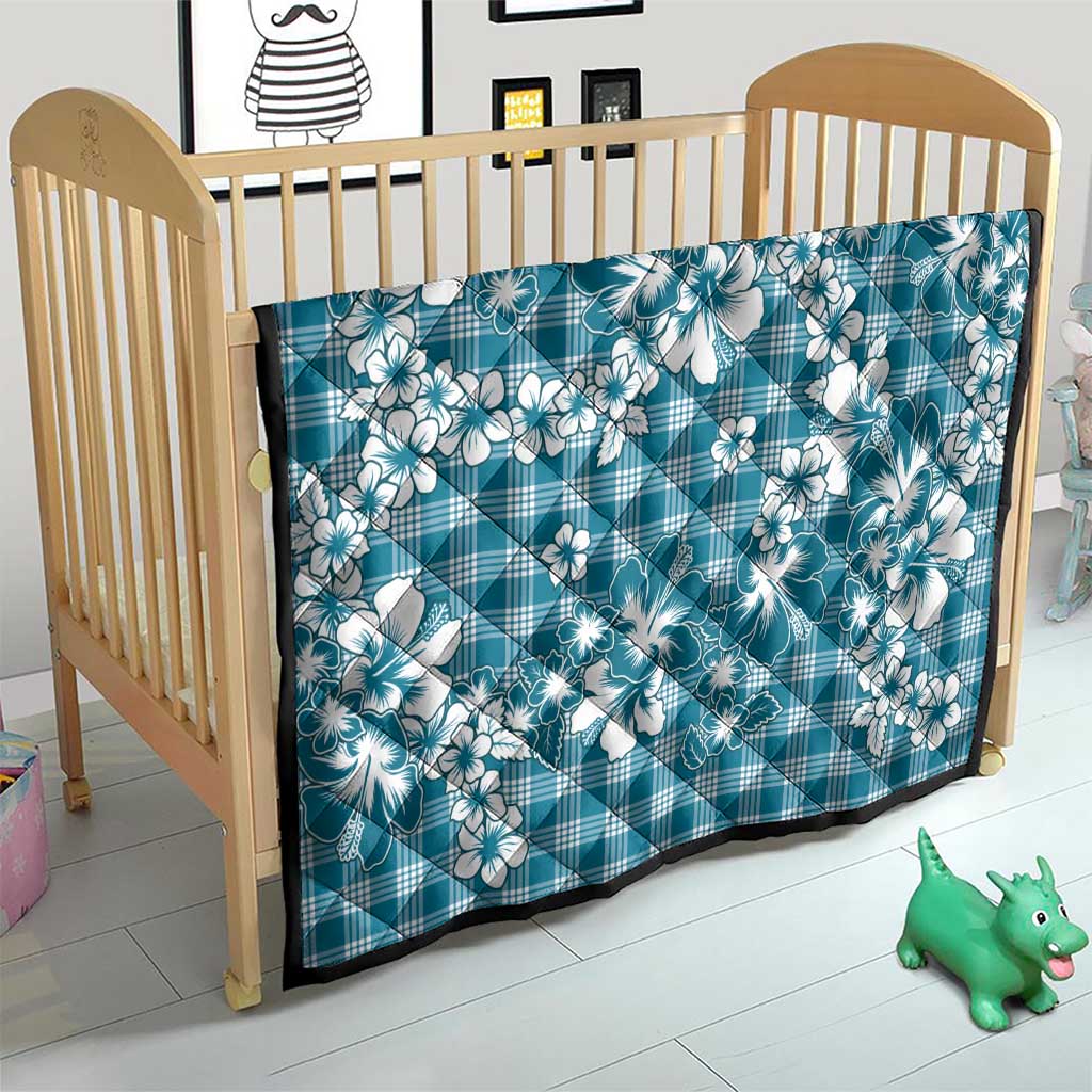 Hibiscus Pakala Ocean Depths Blue Quilt Tropical Floral Stylized - Polynesian Pride