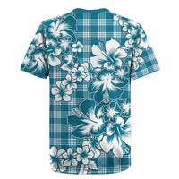 Hibiscus Pakala Ocean Depths Blue Rugby Jersey Tropical Floral Stylized - Polynesian Pride
