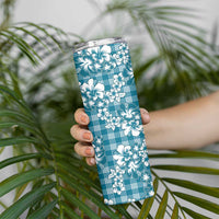 Hibiscus Pakala Ocean Depths Blue Skinny Tumbler Tropical Floral Stylized - Polynesian Pride