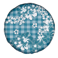 Hibiscus Pakala Ocean Depths Blue Spare Tire Cover Tropical Floral Stylized - Polynesian Pride