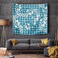 Hibiscus Pakala Ocean Depths Blue Tapestry Tropical Floral Stylized - Polynesian Pride