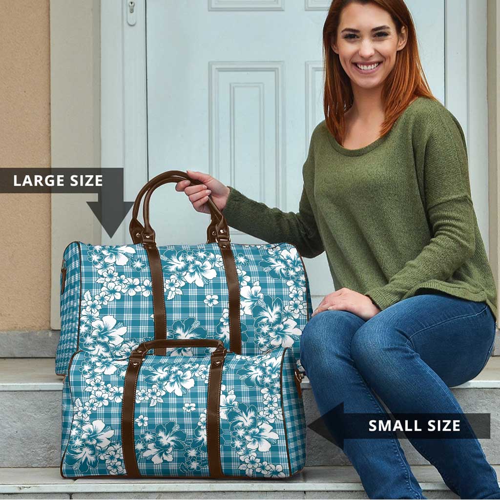 Hibiscus Pakala Ocean Depths Blue Travel Bag Tropical Floral Stylized - Polynesian Pride
