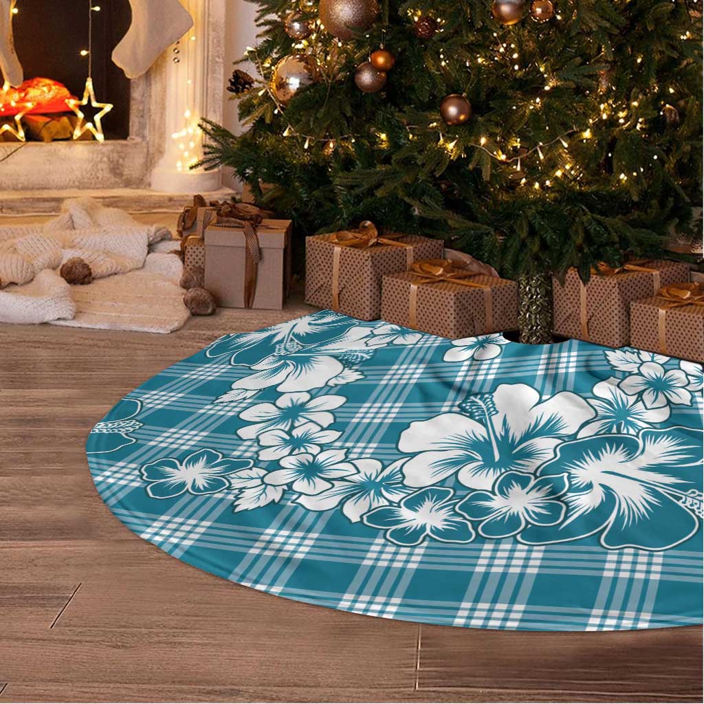 Hibiscus Pakala Ocean Depths Blue Tree Skirt Tropical Floral Stylized - Polynesian Pride
