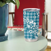 Hibiscus Pakala Ocean Depths Blue Tumbler Cup Tropical Floral Stylized - Polynesian Pride
