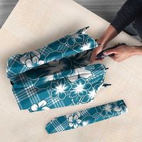 Hibiscus Pakala Ocean Depths Blue Umbrella Tropical Floral Stylized - Polynesian Pride