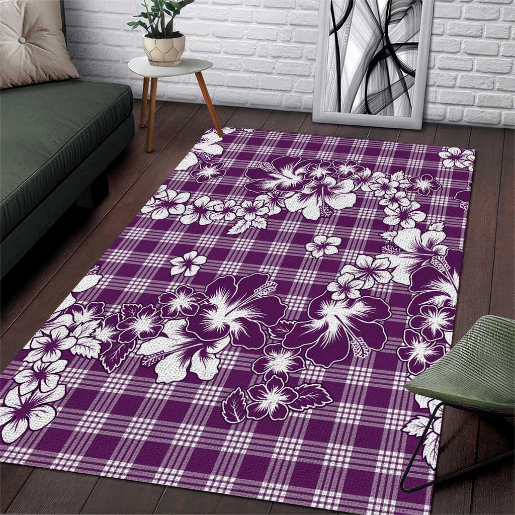 Hibiscus Pakala Sweetie Purple Area Rug Tropical Floral Stylized - Polynesian Pride