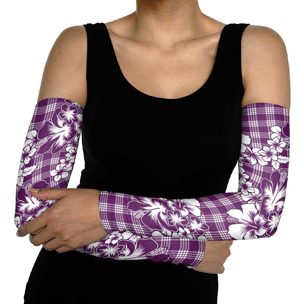 Hibiscus Pakala Sweetie Purple Arm Sleeves Tropical Floral Stylized - Polynesian Pride