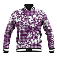 Hibiscus Pakala Sweetie Purple Baseball Jacket Tropical Floral Stylized - Polynesian Pride