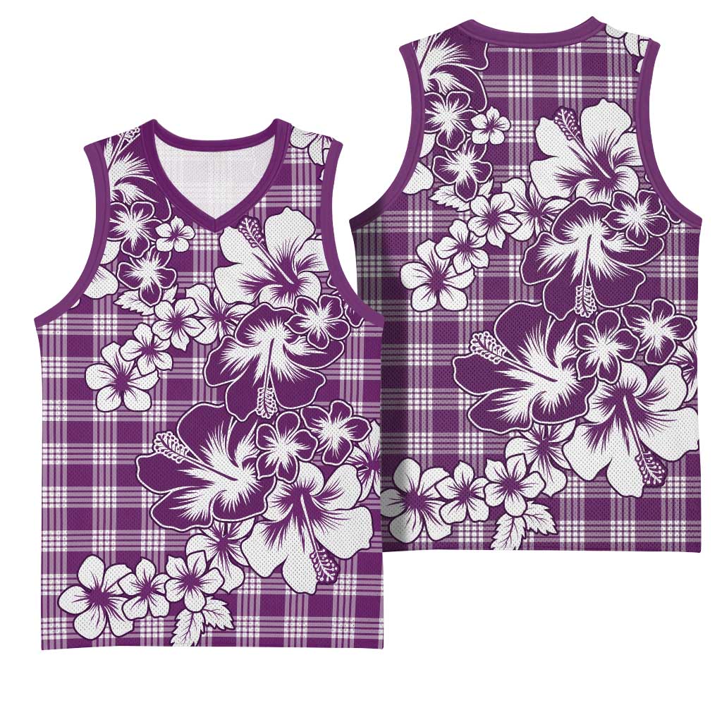 Hibiscus Pakala Sweetie Purple Basketball Jersey Tropical Floral Stylized - Polynesian Pride