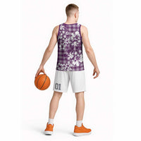 Hibiscus Pakala Sweetie Purple Basketball Jersey Tropical Floral Stylized - Polynesian Pride