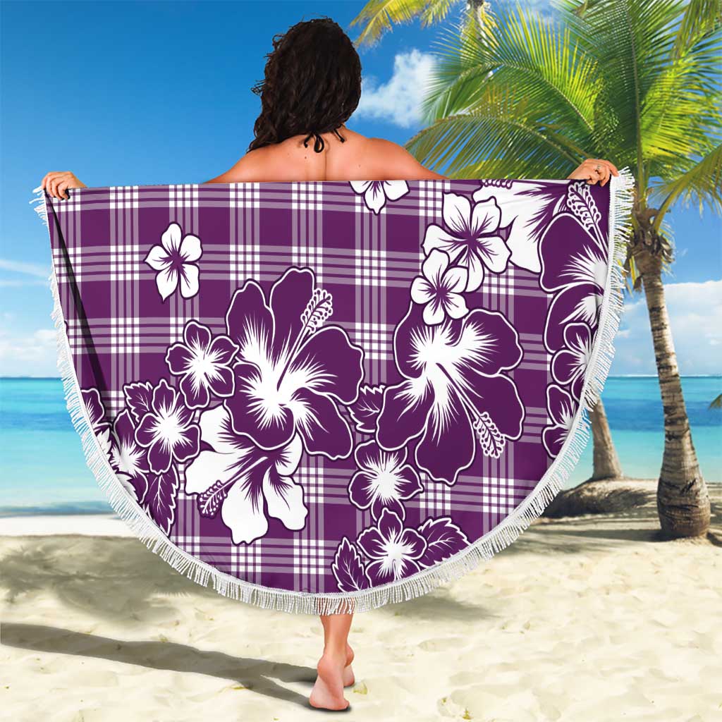 Hibiscus Pakala Sweetie Purple Beach Blanket Tropical Floral Stylized - Polynesian Pride