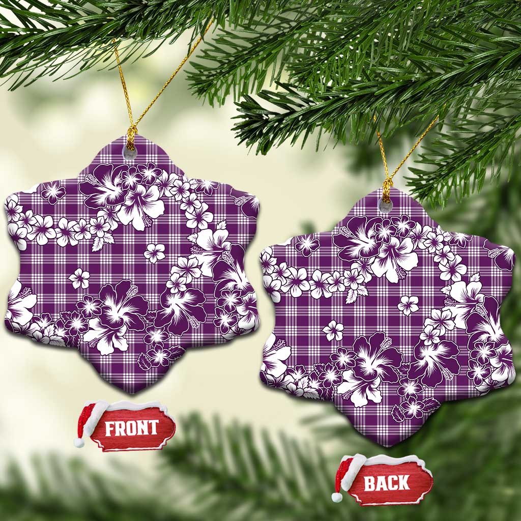 Hibiscus Pakala Sweetie Purple Ceramic Ornament Tropical Floral Stylized - Polynesian Pride