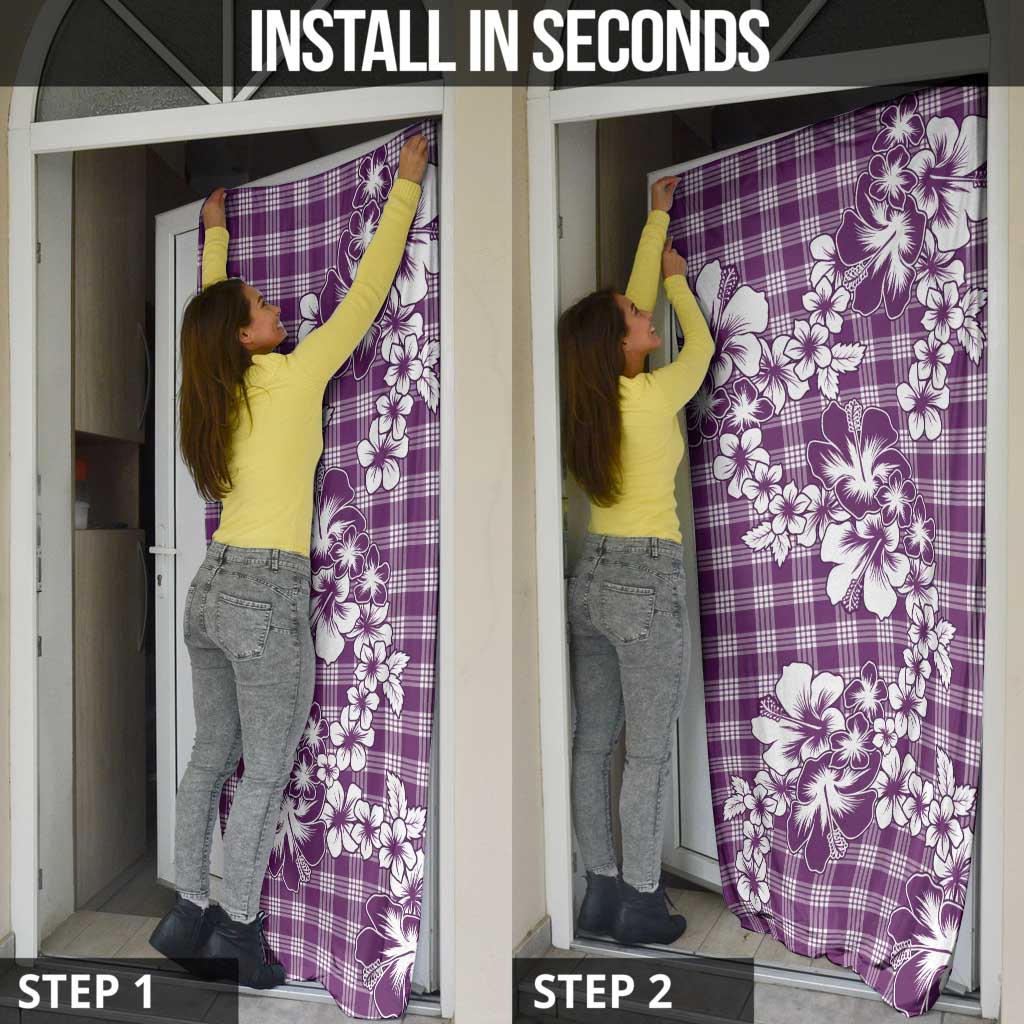 Hibiscus Pakala Sweetie Purple Door Cover Tropical Floral Stylized - Polynesian Pride