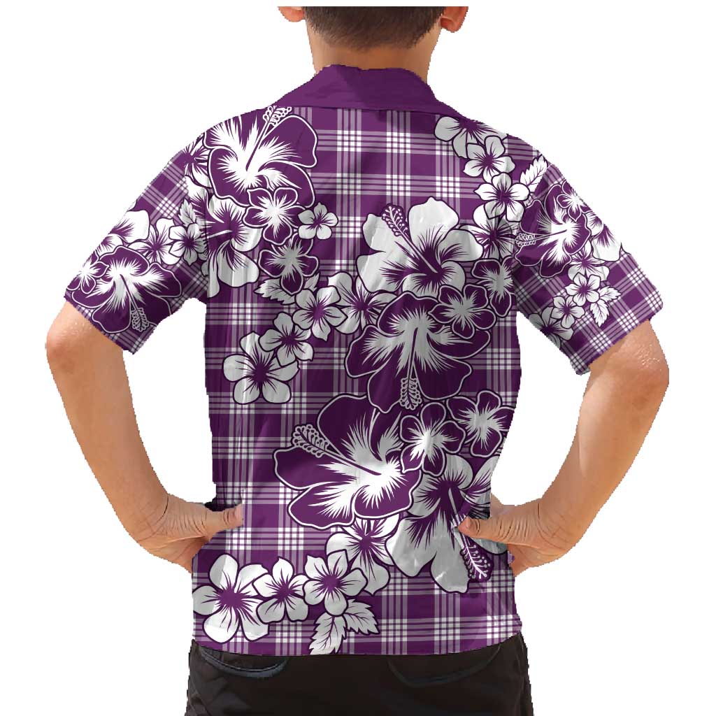 Hibiscus Pakala Sweetie Purple Family Matching Mermaid Dress and Hawaiian Shirt Tropical Floral Stylized - Polynesian Pride