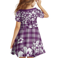 Hibiscus Pakala Sweetie Purple Family Matching Off Shoulder Short Dress and Hawaiian Shirt Tropical Floral Stylized - Polynesian Pride