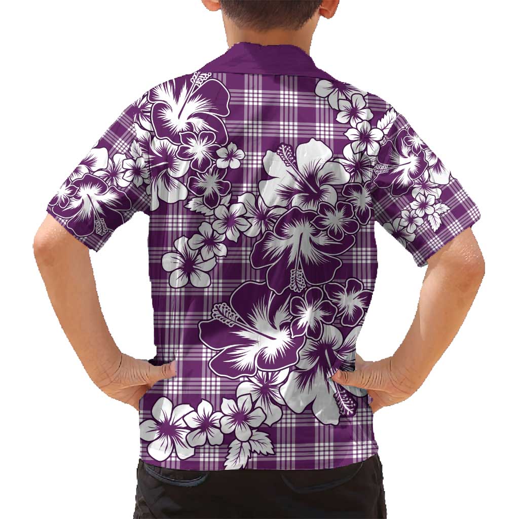 Hibiscus Pakala Sweetie Purple Family Matching Puletasi and Hawaiian Shirt Tropical Floral Stylized - Polynesian Pride