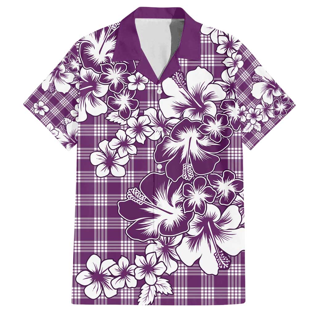 Hibiscus Pakala Sweetie Purple Family Matching Puletasi and Hawaiian Shirt Tropical Floral Stylized - Polynesian Pride
