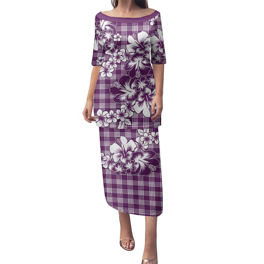 Hibiscus Pakala Sweetie Purple Family Matching Puletasi and Hawaiian Shirt Tropical Floral Stylized - Polynesian Pride