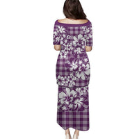 Hibiscus Pakala Sweetie Purple Family Matching Puletasi and Hawaiian Shirt Tropical Floral Stylized - Polynesian Pride