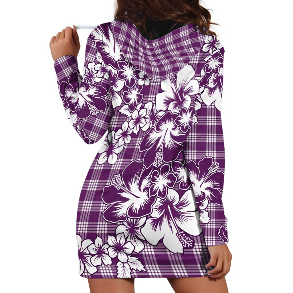 Hibiscus Pakala Sweetie Purple Hoodie Dress Tropical Floral Stylized - Polynesian Pride