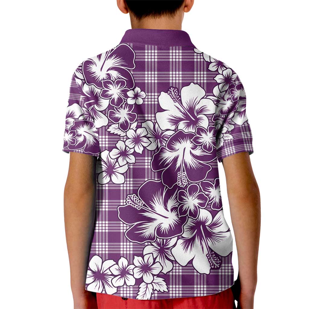 Hibiscus Pakala Sweetie Purple Kid Polo Shirt Tropical Floral Stylized - Polynesian Pride