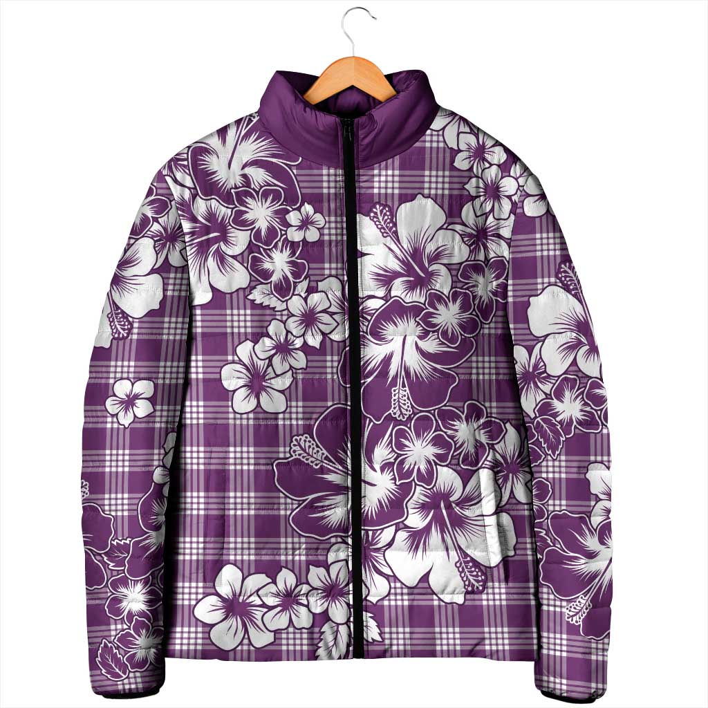 Hibiscus Pakala Sweetie Purple Padded Jacket Tropical Floral Stylized - Polynesian Pride
