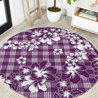 Hibiscus Pakala Sweetie Purple Round Carpet Tropical Floral Stylized - Polynesian Pride