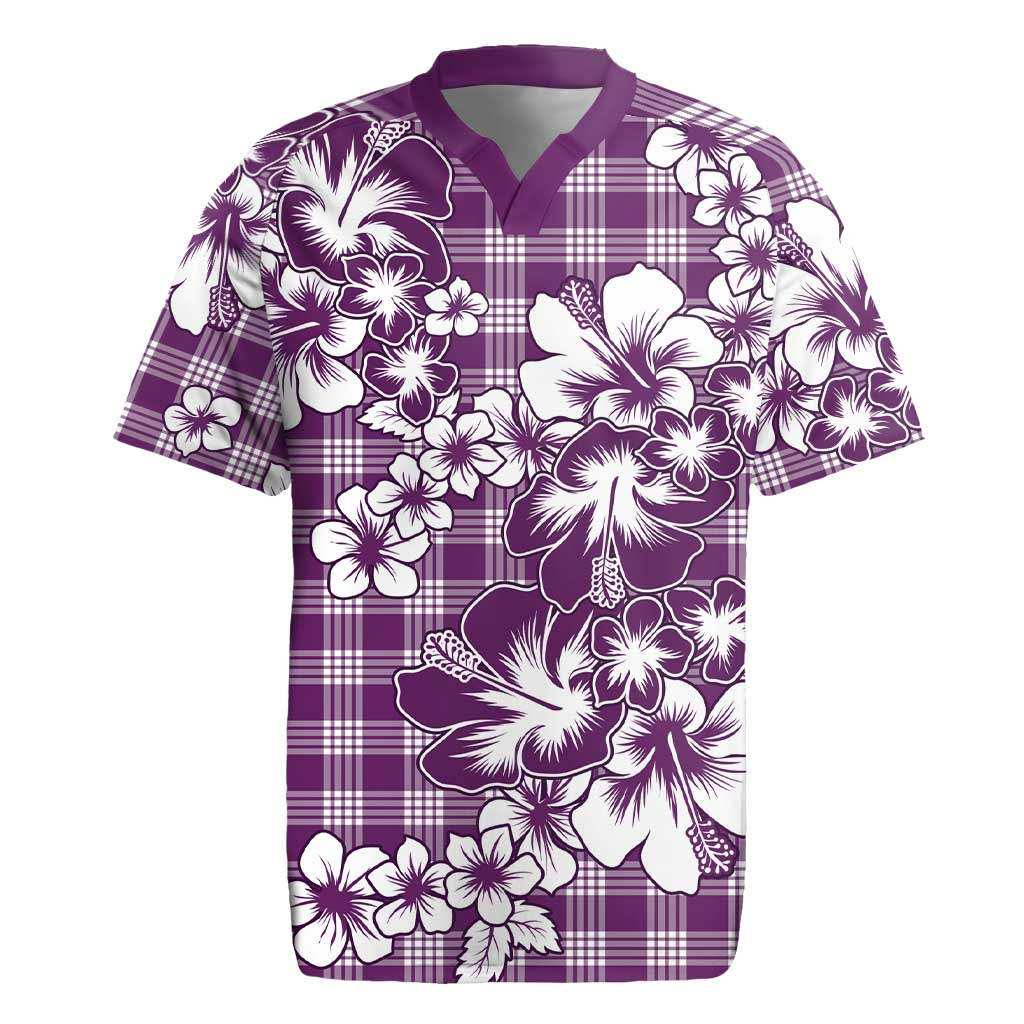 Hibiscus Pakala Sweetie Purple Rugby Jersey Tropical Floral Stylized - Polynesian Pride