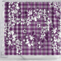 Hibiscus Pakala Sweetie Purple Shower Curtain Tropical Floral Stylized - Polynesian Pride