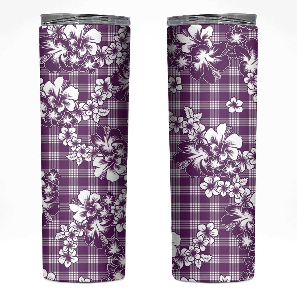 Hibiscus Pakala Sweetie Purple Skinny Tumbler Tropical Floral Stylized - Polynesian Pride