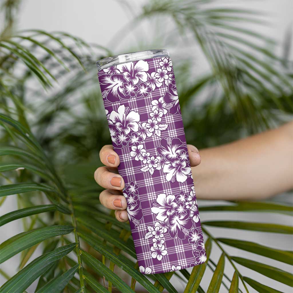 Hibiscus Pakala Sweetie Purple Skinny Tumbler Tropical Floral Stylized - Polynesian Pride