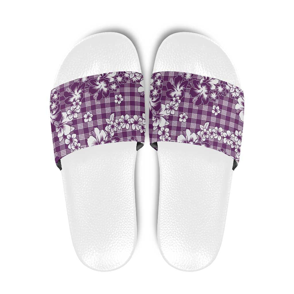 Hibiscus Pakala Sweetie Purple Slide Sandals Tropical Floral Stylized - Polynesian Pride