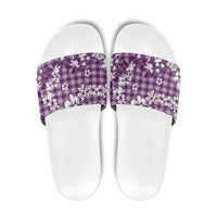 Hibiscus Pakala Sweetie Purple Slide Sandals Tropical Floral Stylized - Polynesian Pride
