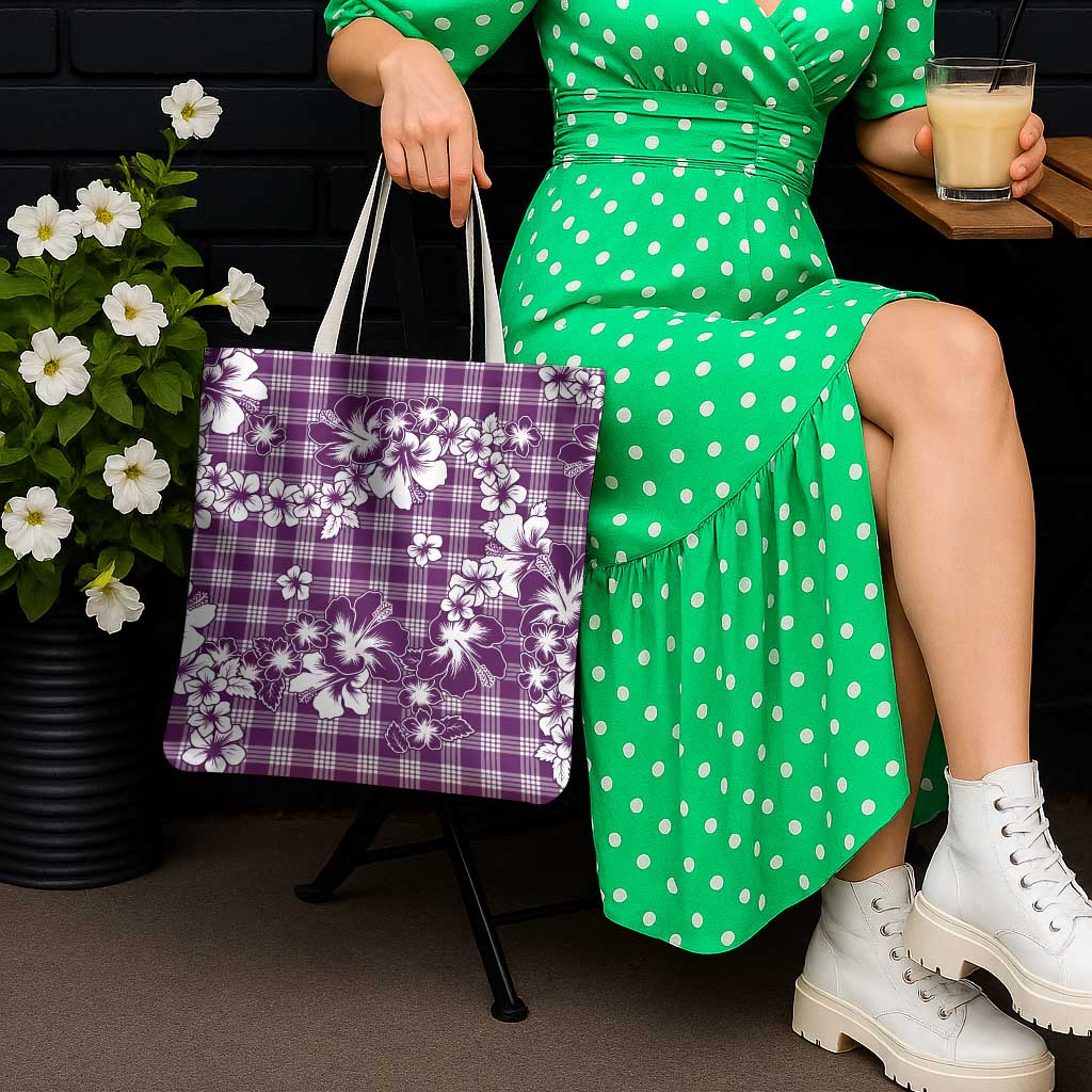 Hibiscus Pakala Sweetie Purple Tote Bag Tropical Floral Stylized - Polynesian Pride
