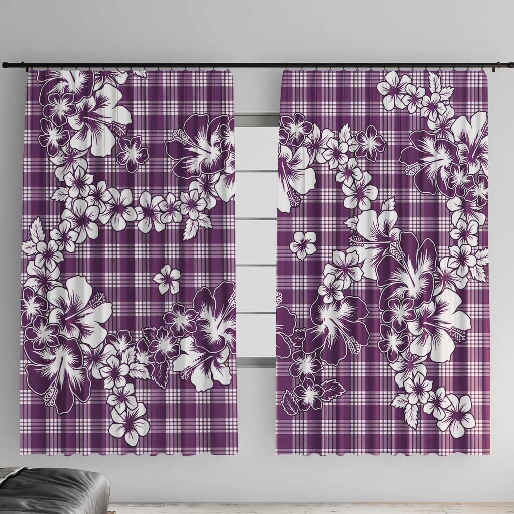 Hibiscus Pakala Sweetie Purple Window Curtain Tropical Floral Stylized - Polynesian Pride