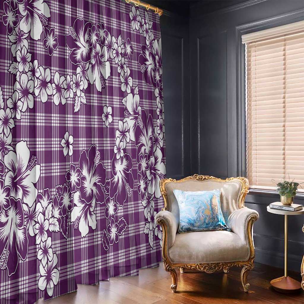 Hibiscus Pakala Sweetie Purple Window Curtain Tropical Floral Stylized - Polynesian Pride