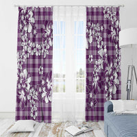 Hibiscus Pakala Sweetie Purple Window Curtain Tropical Floral Stylized - Polynesian Pride
