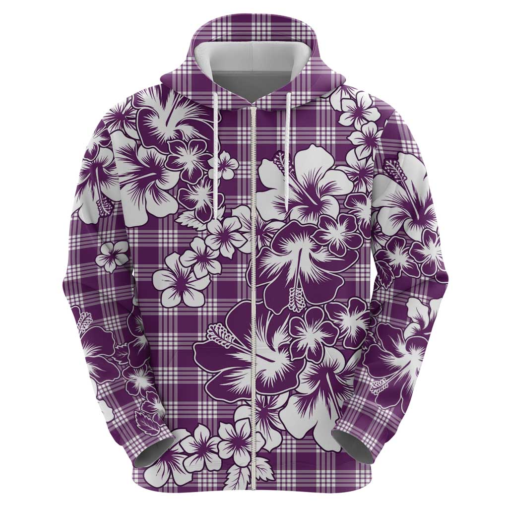 Hibiscus Pakala Sweetie Purple Zip Hoodie Tropical Floral Stylized - Polynesian Pride