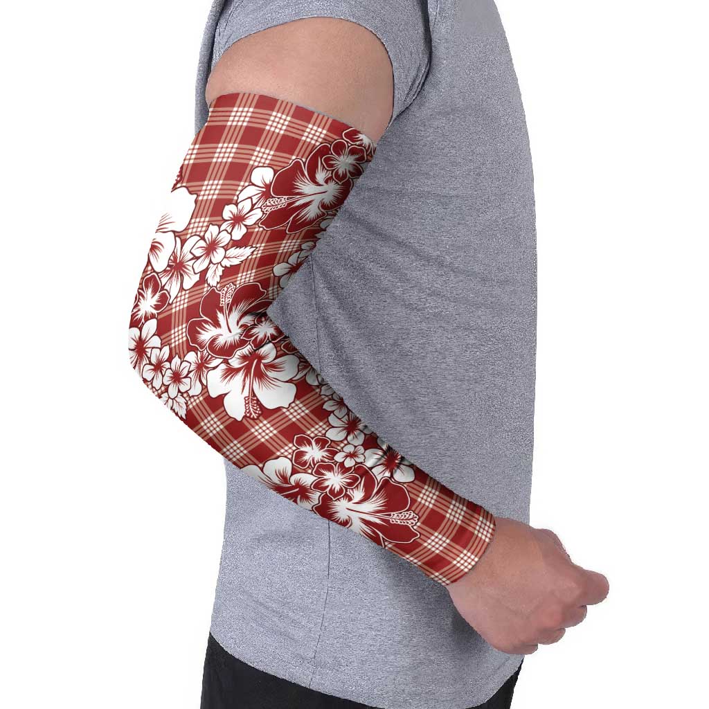 Hibiscus Pakala Fantasy Red Arm Sleeves Tropical Floral Stylized - Polynesian Pride
