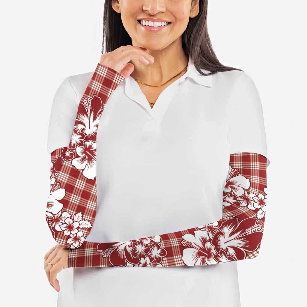 Hibiscus Pakala Fantasy Red Arm Sleeves Tropical Floral Stylized - Polynesian Pride